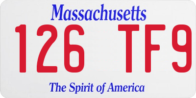 MA license plate 126TF9