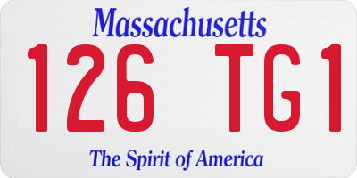 MA license plate 126TG1