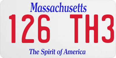 MA license plate 126TH3