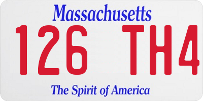 MA license plate 126TH4