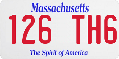 MA license plate 126TH6