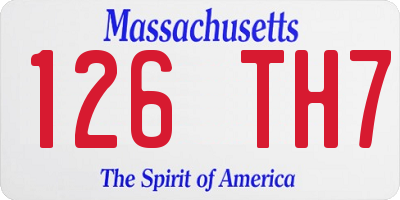 MA license plate 126TH7