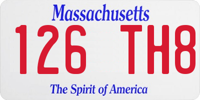 MA license plate 126TH8