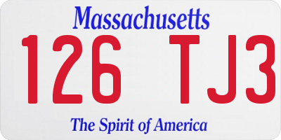 MA license plate 126TJ3