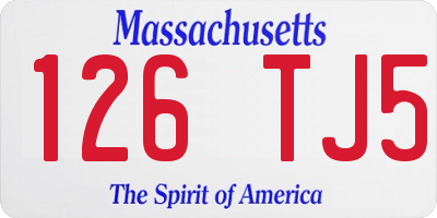 MA license plate 126TJ5