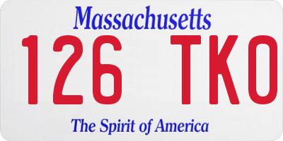MA license plate 126TK0