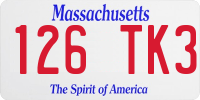 MA license plate 126TK3