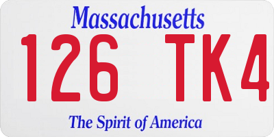 MA license plate 126TK4