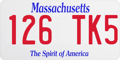 MA license plate 126TK5