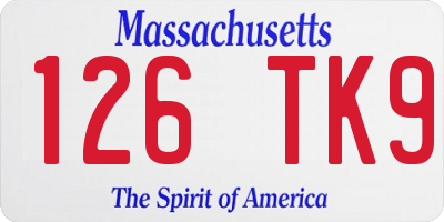 MA license plate 126TK9