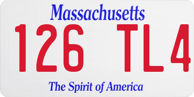 MA license plate 126TL4