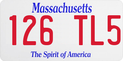 MA license plate 126TL5