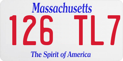 MA license plate 126TL7
