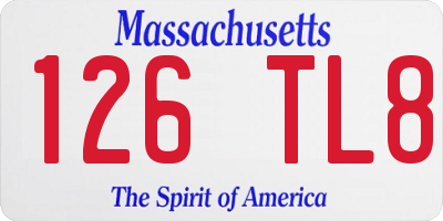 MA license plate 126TL8