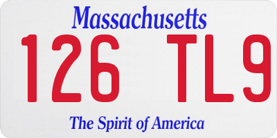 MA license plate 126TL9