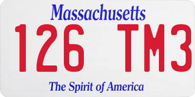 MA license plate 126TM3