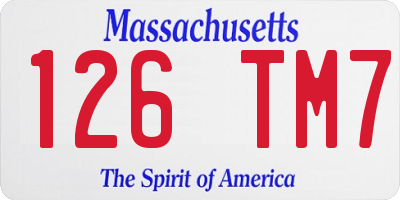 MA license plate 126TM7