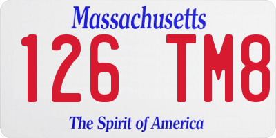 MA license plate 126TM8