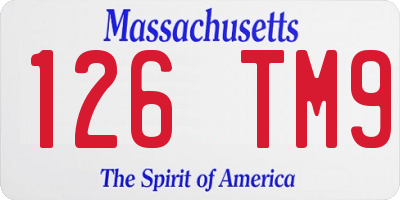 MA license plate 126TM9