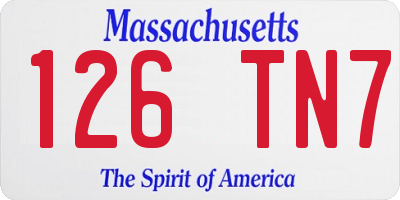 MA license plate 126TN7