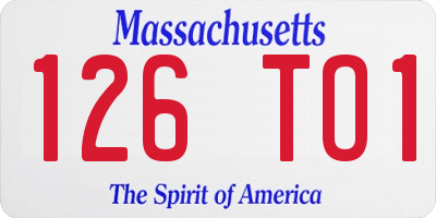 MA license plate 126TO1