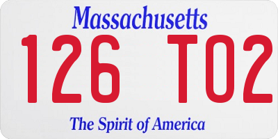 MA license plate 126TO2