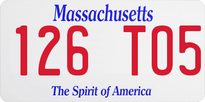 MA license plate 126TO5