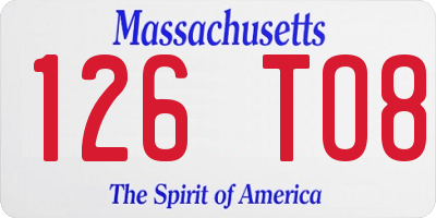 MA license plate 126TO8