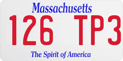 MA license plate 126TP3
