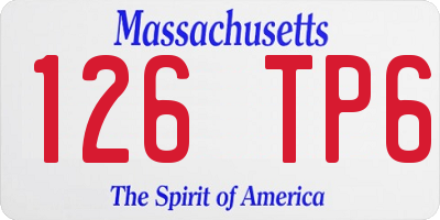 MA license plate 126TP6