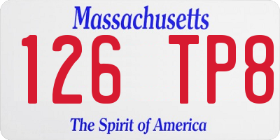 MA license plate 126TP8