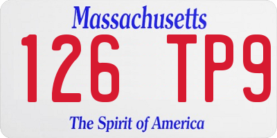 MA license plate 126TP9