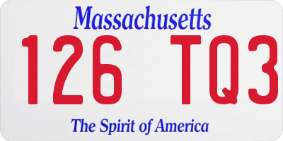 MA license plate 126TQ3