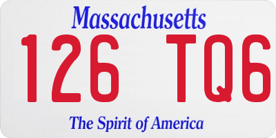 MA license plate 126TQ6