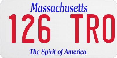 MA license plate 126TR0