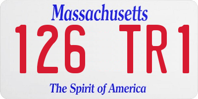 MA license plate 126TR1