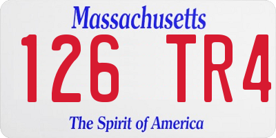MA license plate 126TR4
