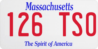 MA license plate 126TS0