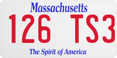 MA license plate 126TS3