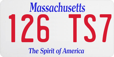 MA license plate 126TS7