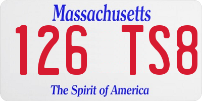 MA license plate 126TS8