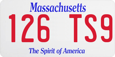 MA license plate 126TS9