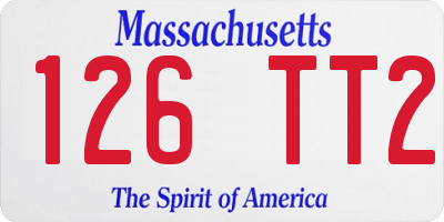 MA license plate 126TT2