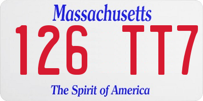 MA license plate 126TT7