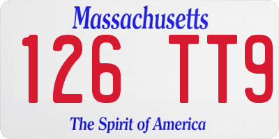 MA license plate 126TT9