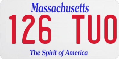 MA license plate 126TU0