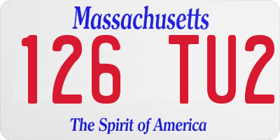 MA license plate 126TU2