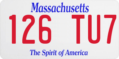 MA license plate 126TU7