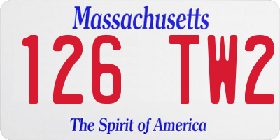 MA license plate 126TW2