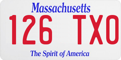 MA license plate 126TX0